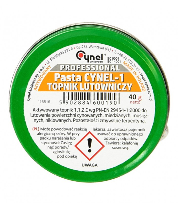 Pasta cynel-1 topnik lutowniczy 40g, 30g