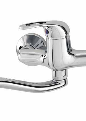 Bateria zlewowa ścienna 1-uchwyt chrom Fidzi
