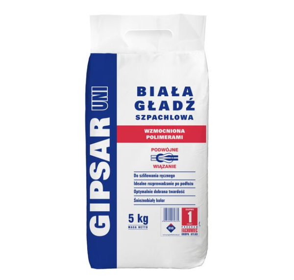 Biała gładź gipsowa 5kg GIPSAR UNI Atlas