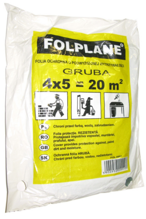 Folia malarska 4×5 gruba 0,3 (0,25) żółta  FOL0551