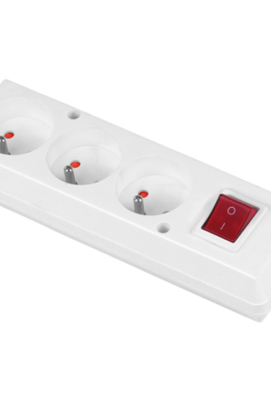 Gniazdko elektryczne + wyłącznik 3x2p+Z  GN-370WS