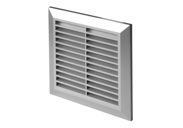 Kratka wentylacyjna T61 satyna srebrna 14×14 fi100
