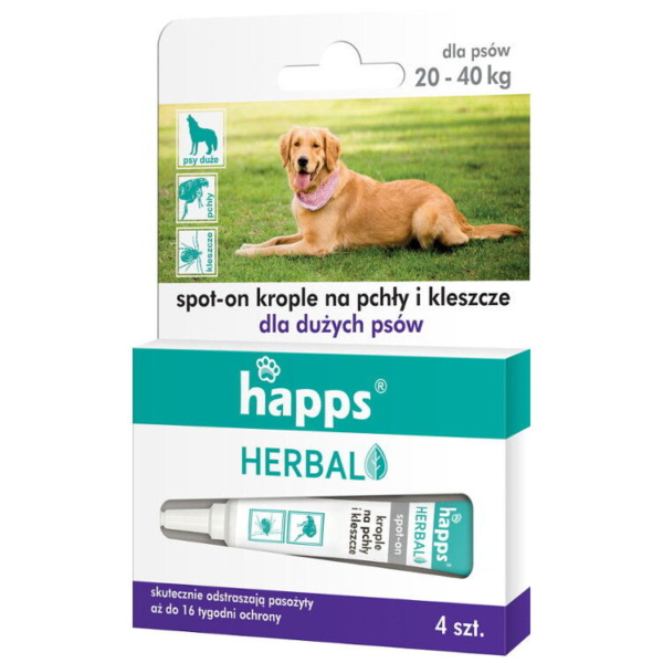 Krople przeciw pchłom i kleszczom 20-40kg Happs-H