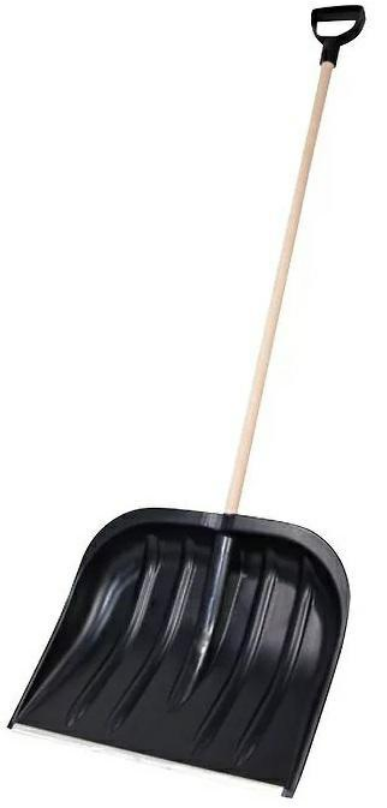 Łopata do śniegu trzonek drewno D-1 470mm czarna