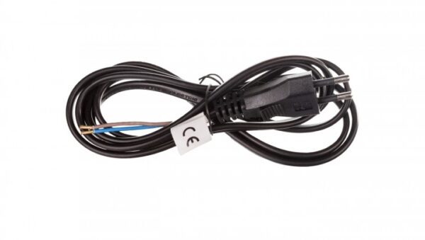 Przewód przyłączeniowy PVC 2×0,75mm, 2m czarny