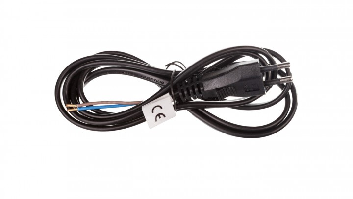 Przewód przyłączeniowy PVC 2×0,75mm, 2m czarny