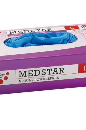 Rękawice latex MEDSTAR niebieskie, białe