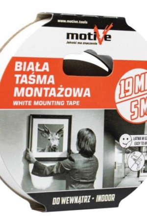 Taśma dwustronna montażowa biała 19mm/5m