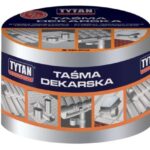 Taśma kominowa asfaltowa 10cmx10mb aluminium Tytan
