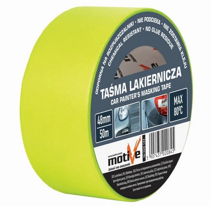 Taśma malarska 38/50m lakiernicza zielona 28532