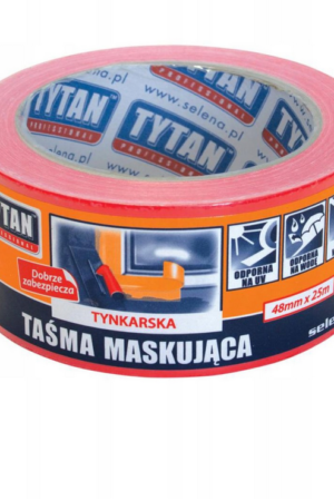 Taśma malarska tynkarska czerwona 48x25m Tytan