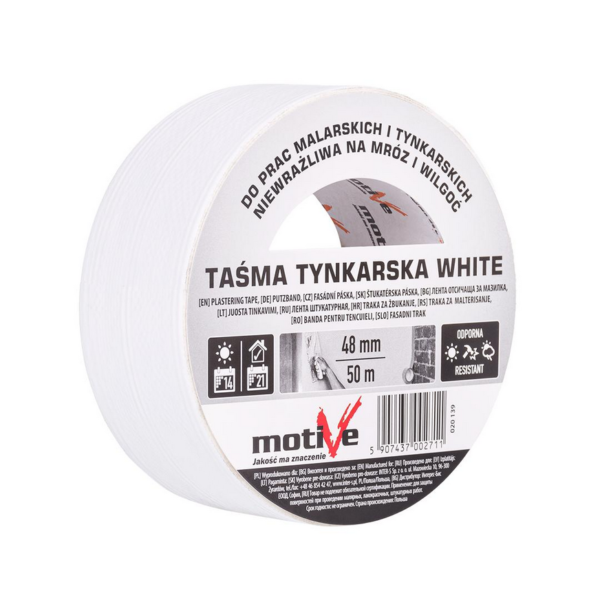 Taśma tynkarska biała 48mm/50m Motive