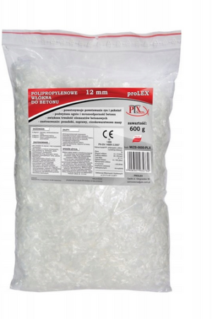 Włókno do betonu 12mm polipropylenowe 0.6