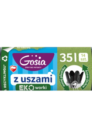 Worki na śmieci czarne 35/14 z uszami