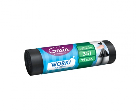 Worki na śmieci czarne 35l/15szt.   Gosia