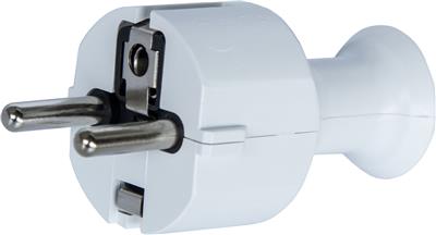 Wtyczka prosta z uziemieniem WT-40 schuko biała