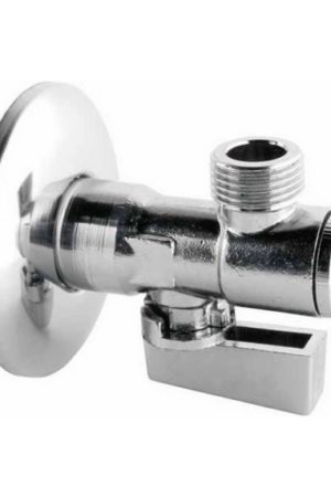 Zawór kątowy 1/2×3/8 filtr, rozeta