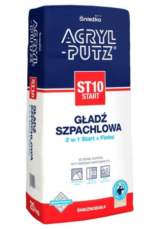 Biała gładź gipsowa 20kg Acryl Putz ST10 START 2w1
