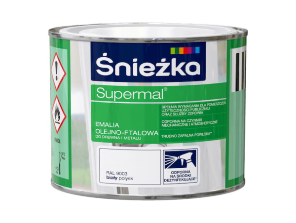 Emalia ftalowa Supermal 0,2 biały połysk RAL 9003