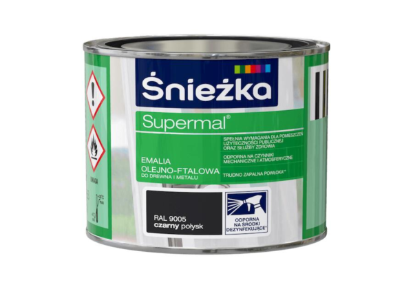 Emalia ftalowa Supermal 0,2 czarny połysk RAL 9005