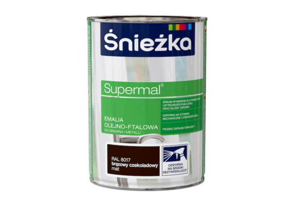 Emalia ftalowa Supermal 0,8 brąz czek mat RAL 8017