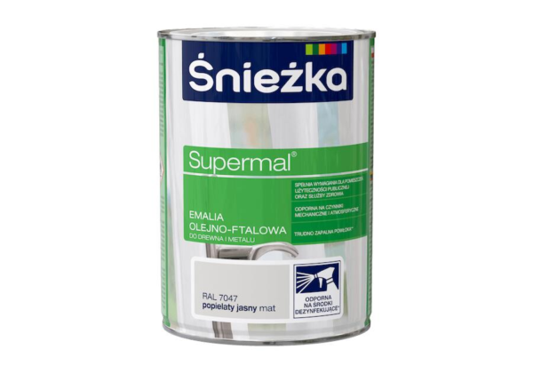 Emalia ftalowa Supermal 0,8 popiel j. mat RAL 7047