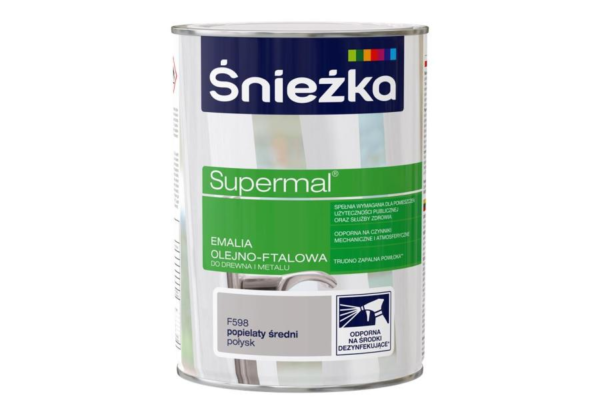 Emalia ftalowa Supermal 0,8 popielaty średni F598