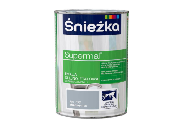 Emalia ftalowa Supermal 0,8 stalowy mat RAL 7001