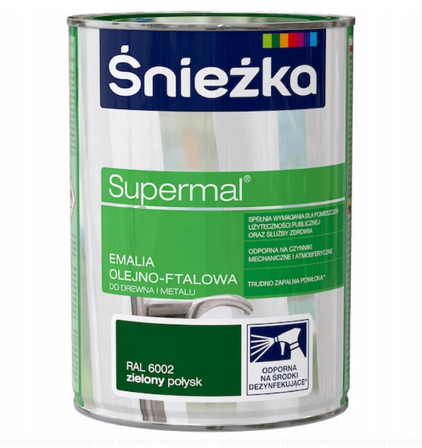 Emalia ftalowa Supermal 0,8 zielony RAL 6002