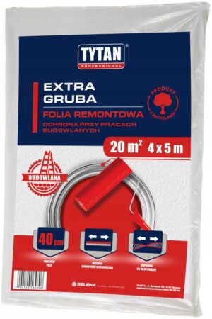 Folia malarska 4×5 extra gruba  0.9 szara Tyta