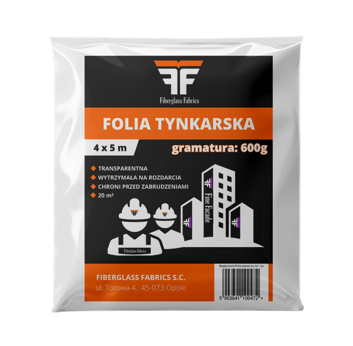Folia tynkarska 4×5 bezbarwna 600g FIBERGLASS