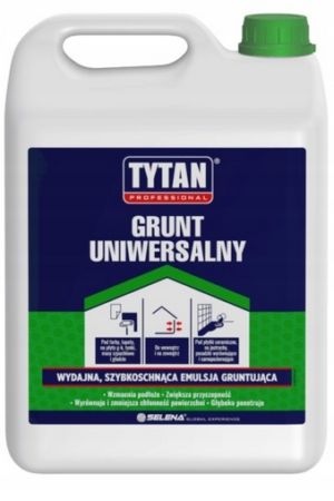 Grunt akrylowy emulsja gruntująca 10l TYTAN