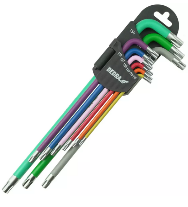 Imbusy torx długie kolor T10-T50  9szt. S2