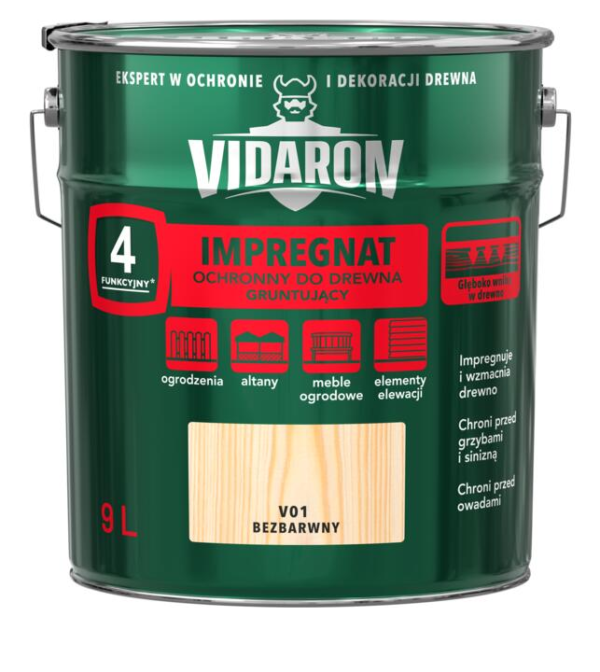 Impregnat do drewna Vidaron 9L Bezbarwny V01