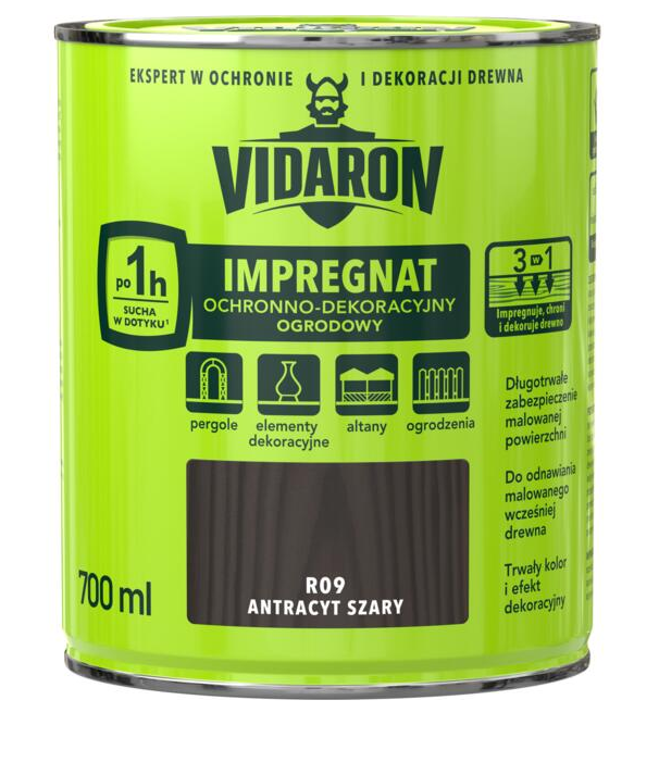 Impregnat ogrodowy Vidaron 0,7 Antracyt szary R09