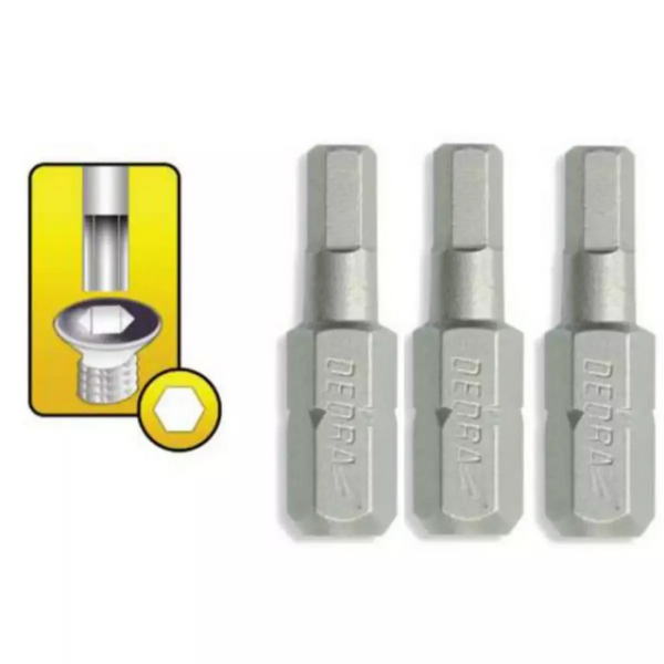 Końcówki wkrętakowe Hex H5x25mm (3 szt.)
