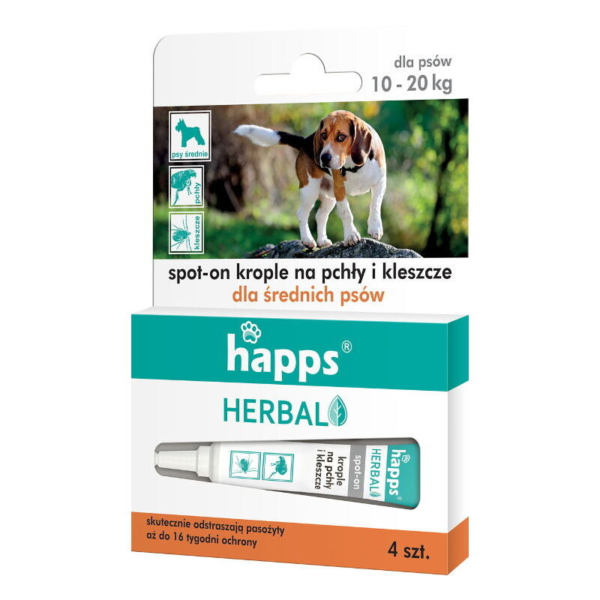 Krople przeciw pchłom i kleszczom 10-20kg Happs-H