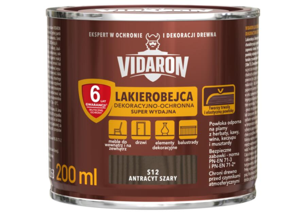 Lakierobejca Vidaron Super 0.75 Antracyt szary S12