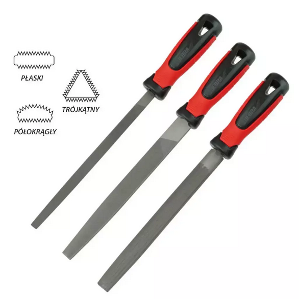 Pilniki do metalu 200mm zestaw 3-elementy Dedra