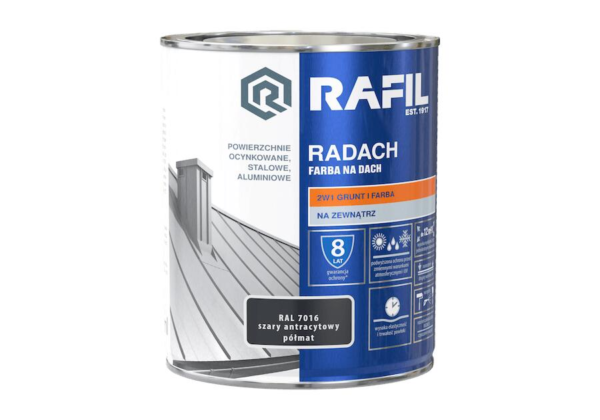 Radach farba na dach 0,75 antracyt półmat RAL 7016