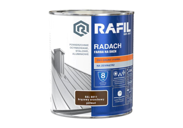 Radach farba na dach 0,75 orzech półmat RAL 8011