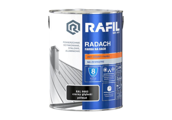 Radach farba na dach 5L czarny półmat RAL 9005