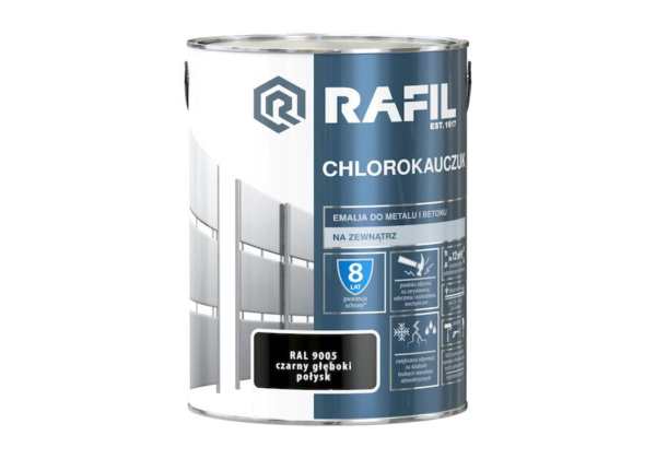 Rafil farba chlorokauczuk 5L czarny głęboki R9005