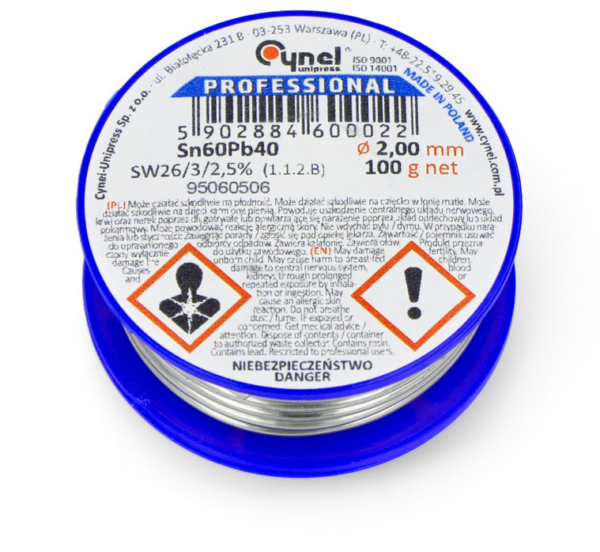 Spoiwo lutownicze z kalafonią 100g 2.0mm  2836