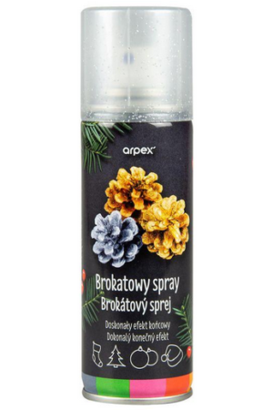 Spray dekoracyjny srebrny brokat 100ml