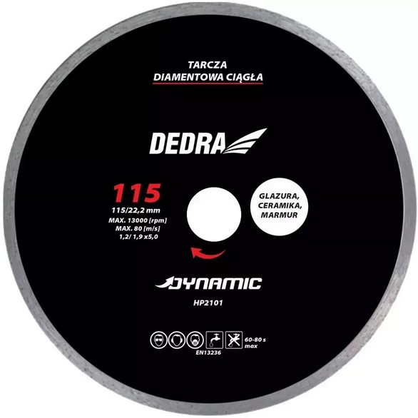 Tarcza diamentowa 180 pełna Dymamic  Dedra