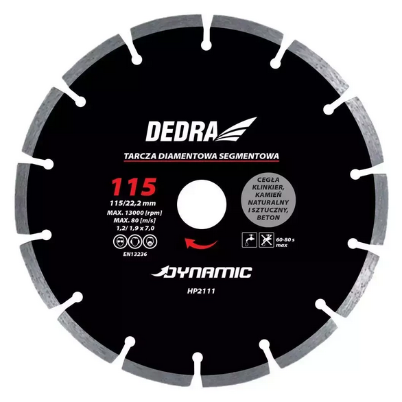 Tarcza diamentowa 180 segment Dynamic  Dedra