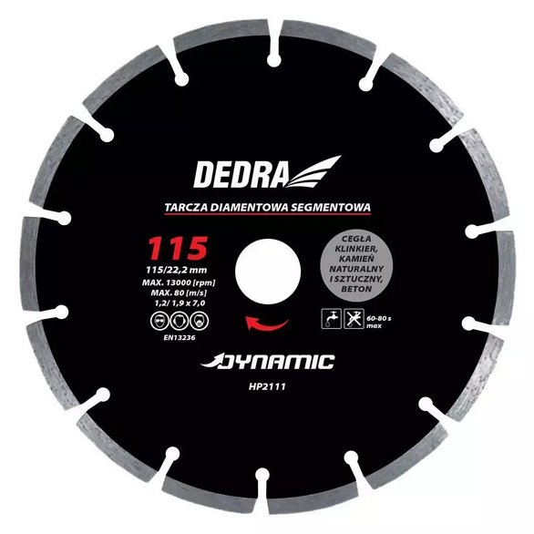 Tarcza diamentowa 230mm/22.2 segmentowa  Dynamic