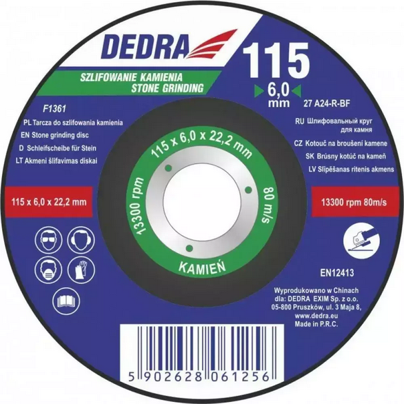 Tarcza do szlifowania betonu 125×6,0x22,2 wypukła