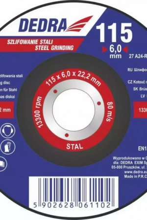 Tarcza do szlifowania metalu 115×6.0x22.2 wypukła